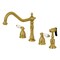 Kingston Brass KB1797PLBS 8" Widespread Kitchen Faucet W/ Brass Sprayer, Brushed Brass KB1797PLBS - alternate 1